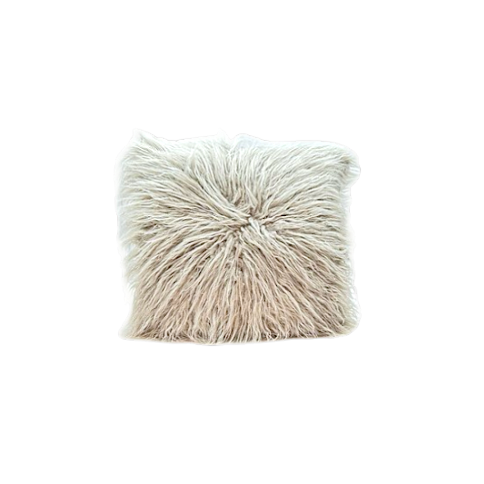 Grey fluffy cushion