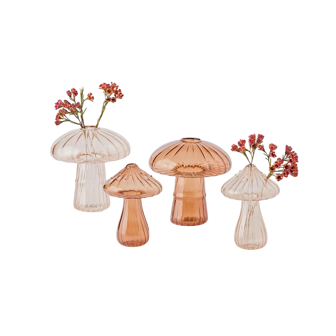 Large amber glass mushroom