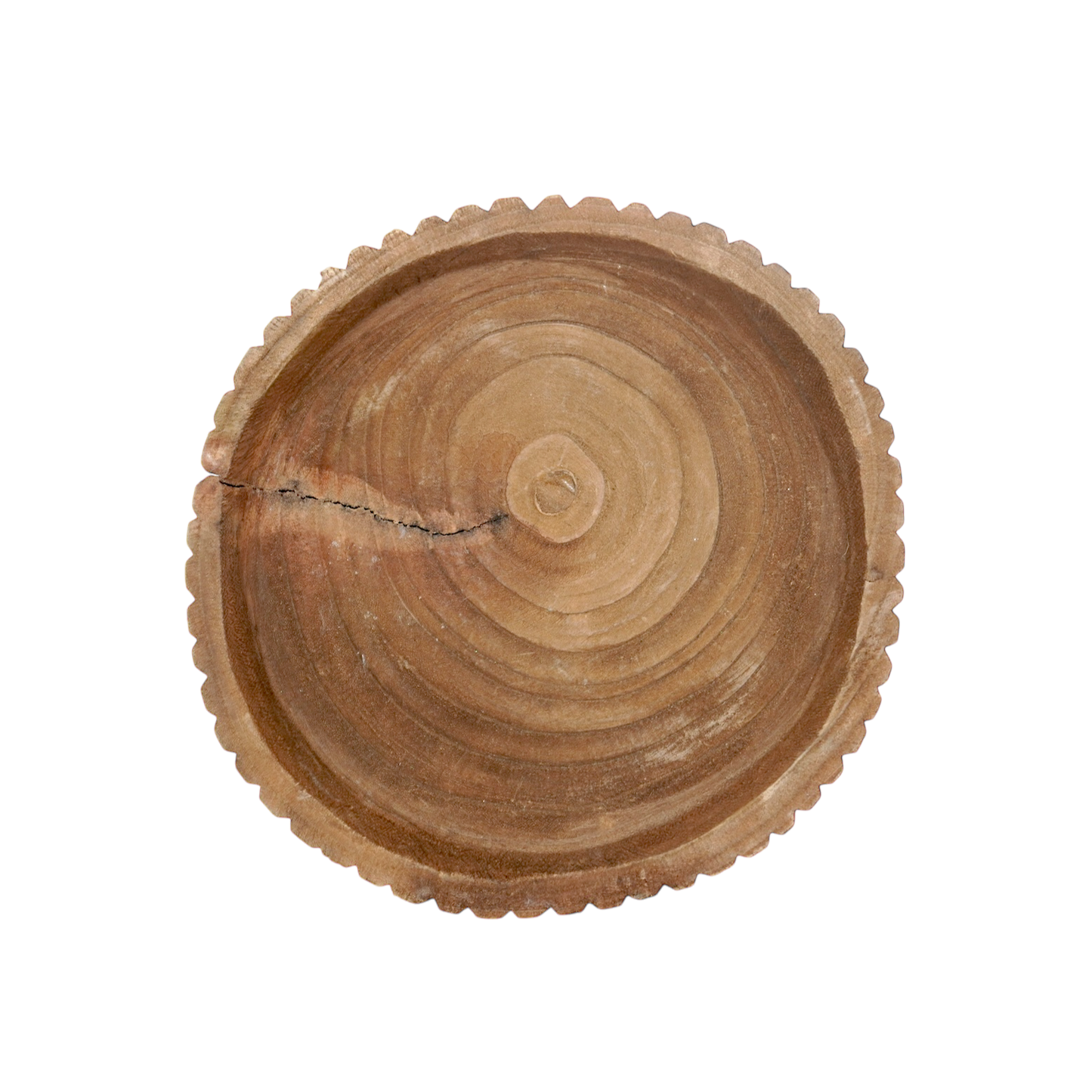 Wooden log bowl