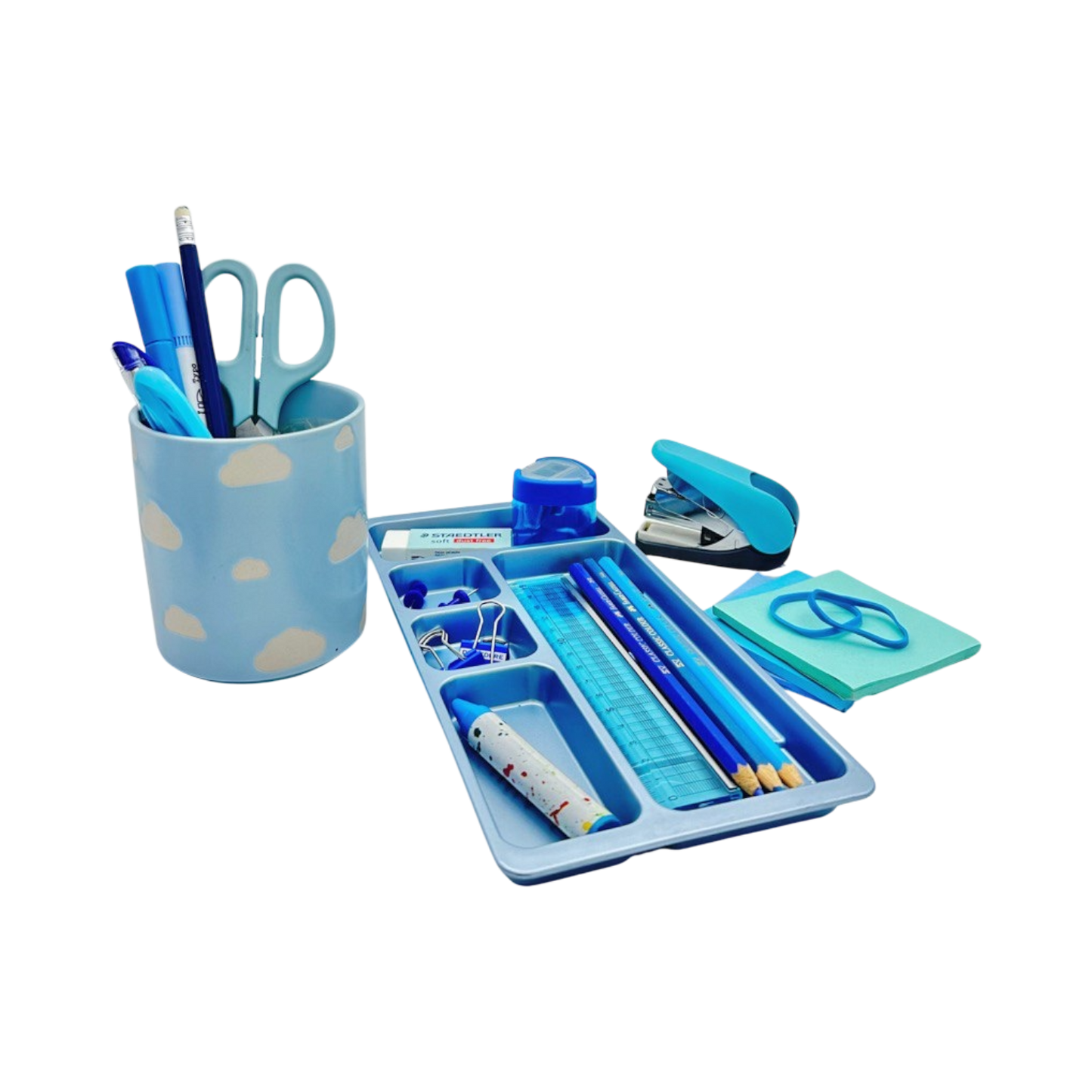 Blue stationary set