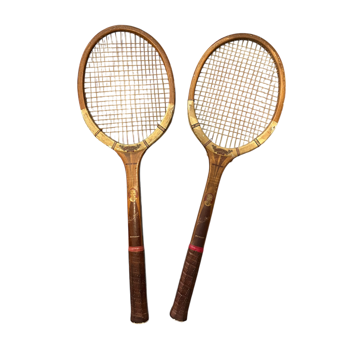 Set of 2 wood tennis rackets