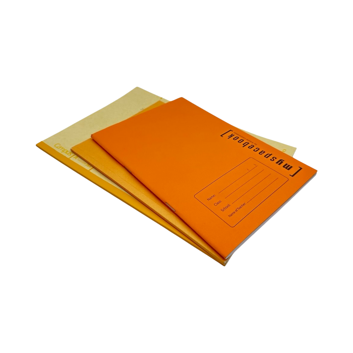 Set of orange notebooks