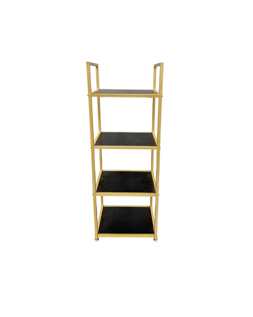 4 tier gold and black shelf