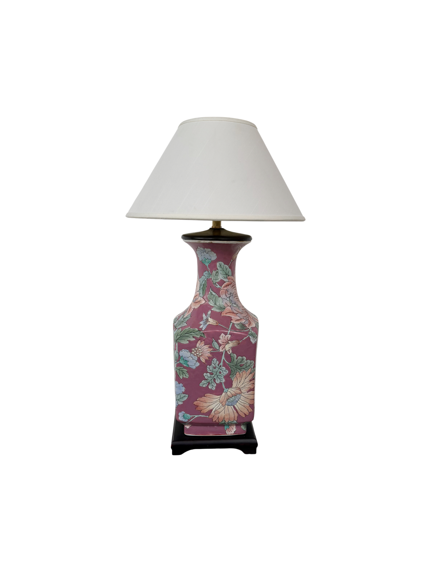 Pink floral table lamp