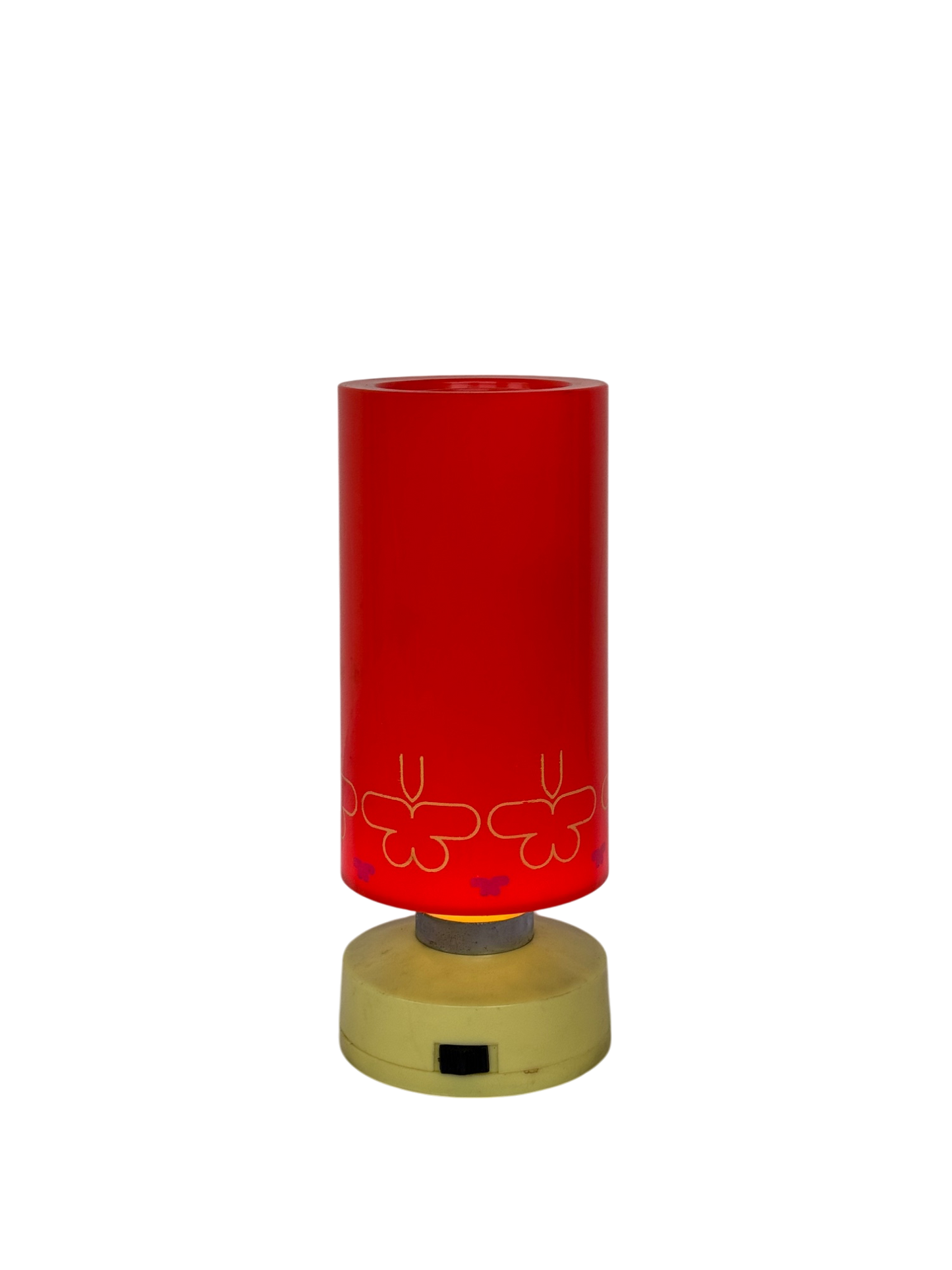 Vintage orange battery operated table lamp