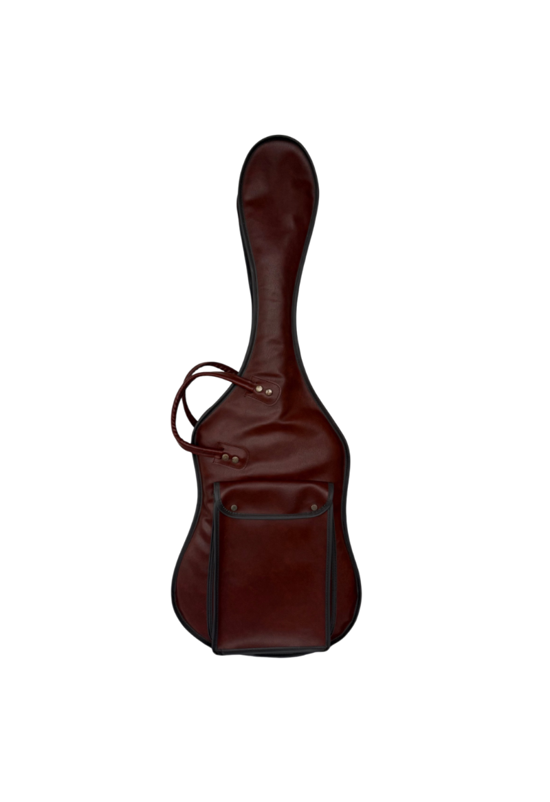 Brown leather guitar bag