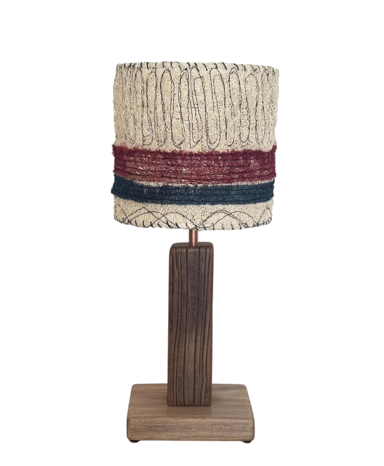 Loofah lampshade table lamp
