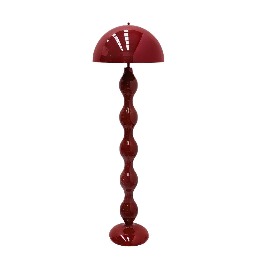Red wavy floor lamp