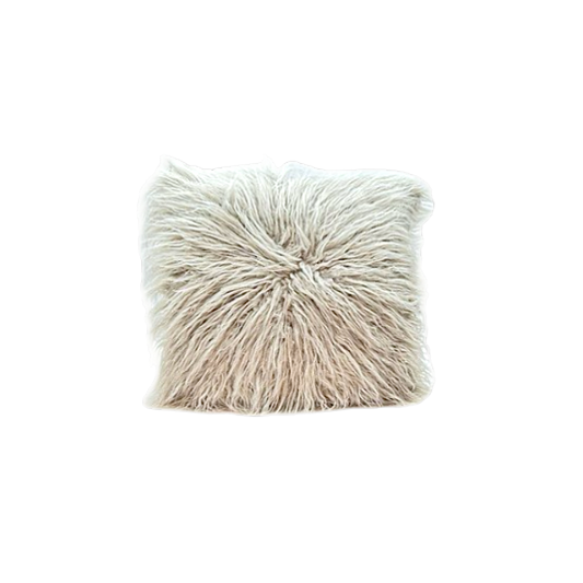 Grey fluffy cushion