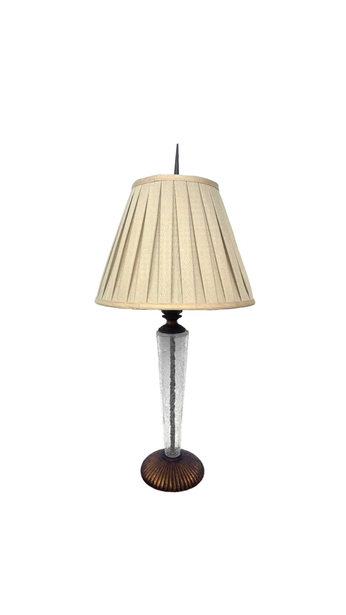 Crackled glass transparent lamp