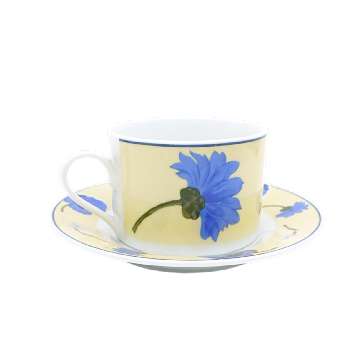 Blue violet cup with saucer