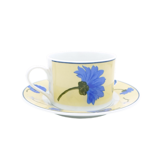 Blue violet cup with saucer