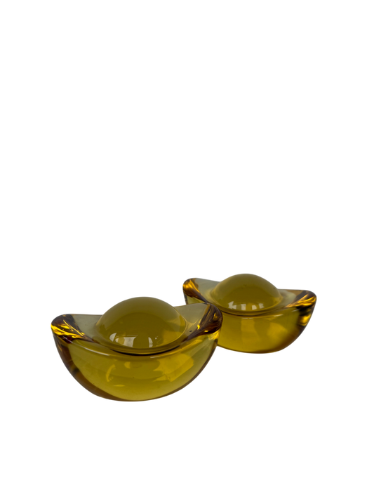 Set of 2 clear gold ingot