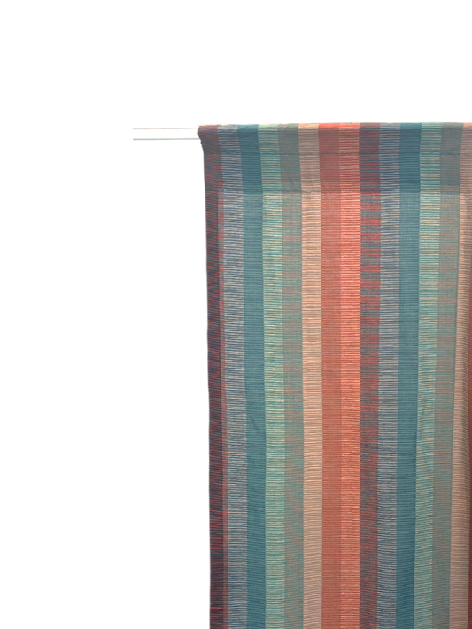Faded rainbow colour curtains