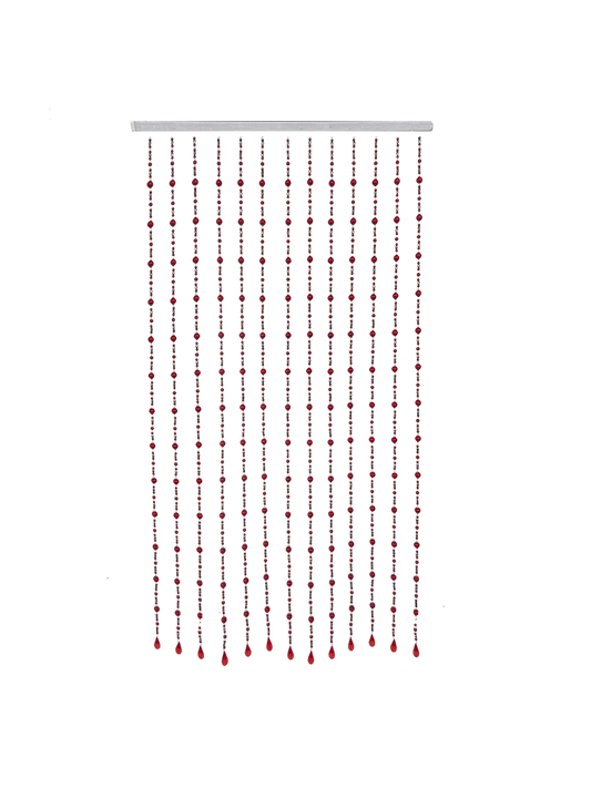 Red beaded curtain