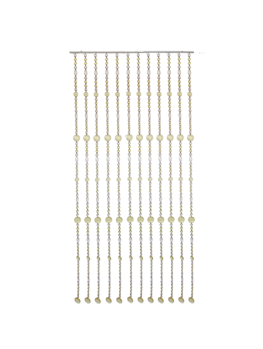 Green beaded curtain