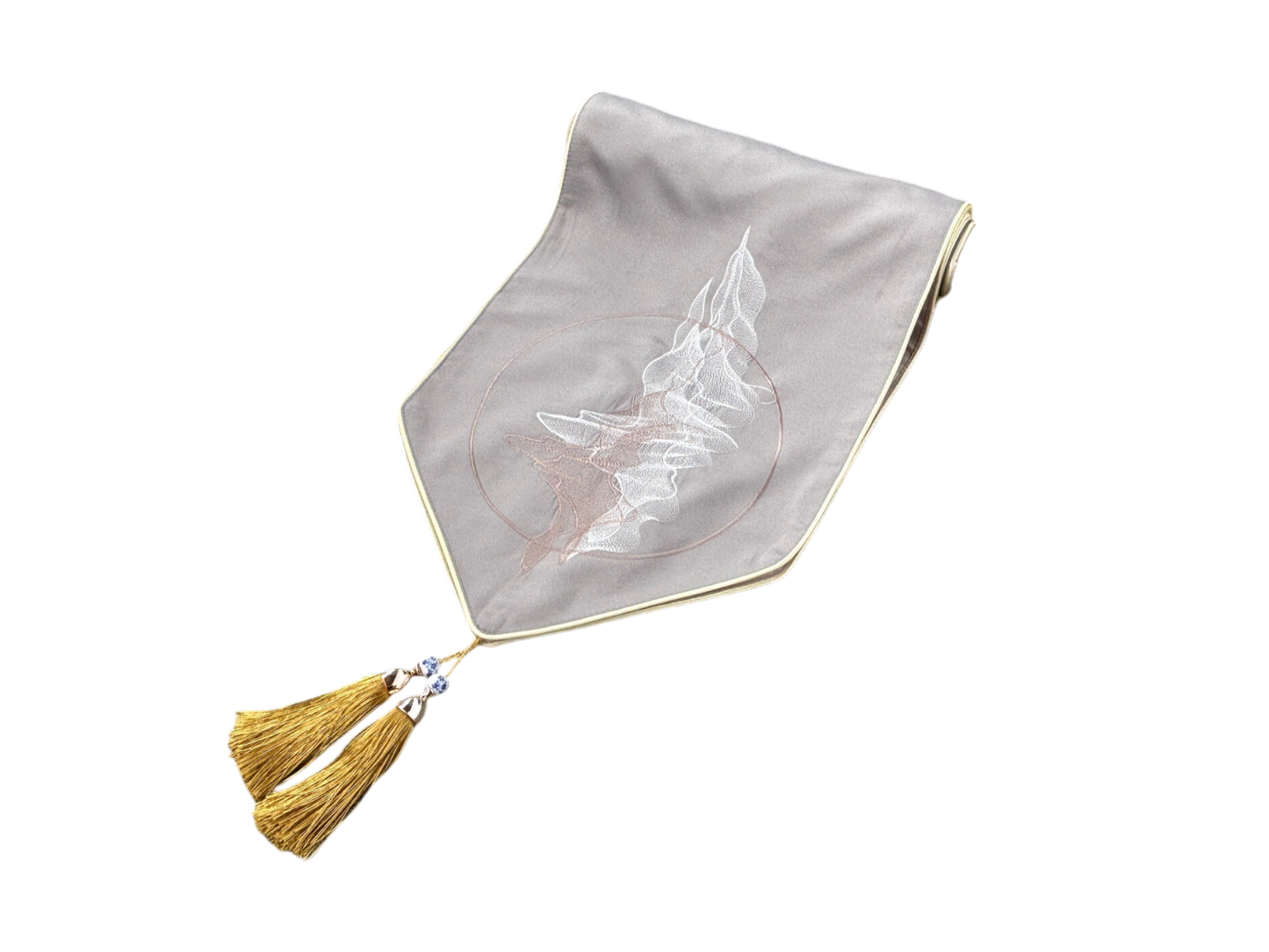 Modern oriental silver table cloth