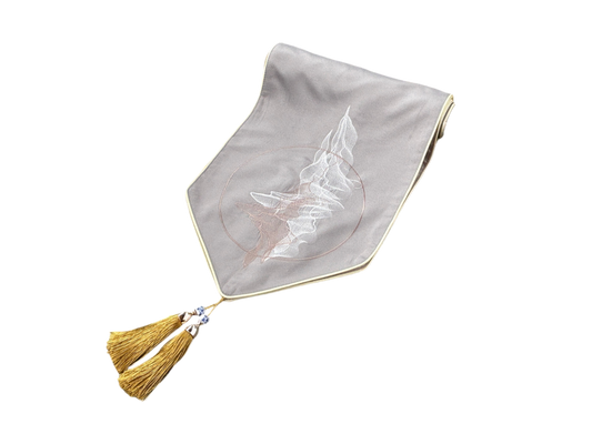 Modern oriental silver table cloth