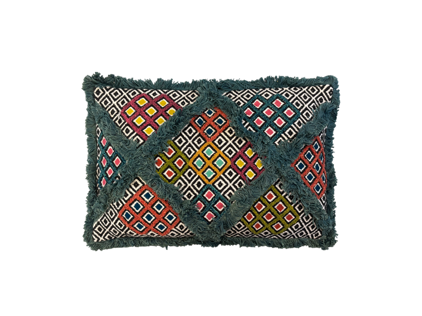 Green tufted cushion