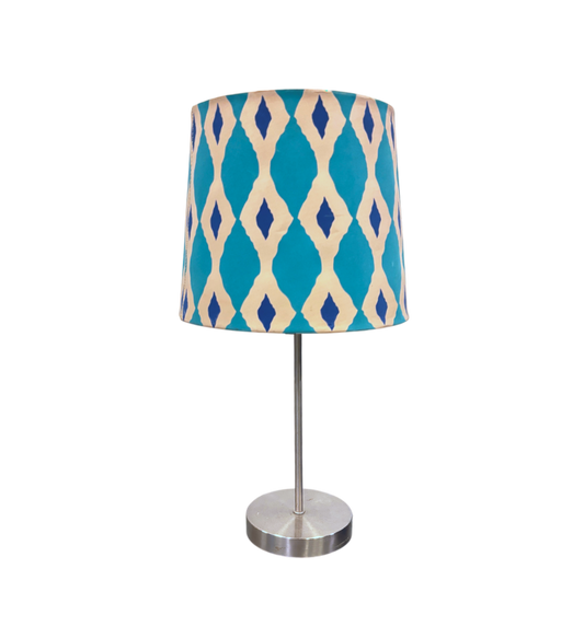 Teal diamond patterned lamp