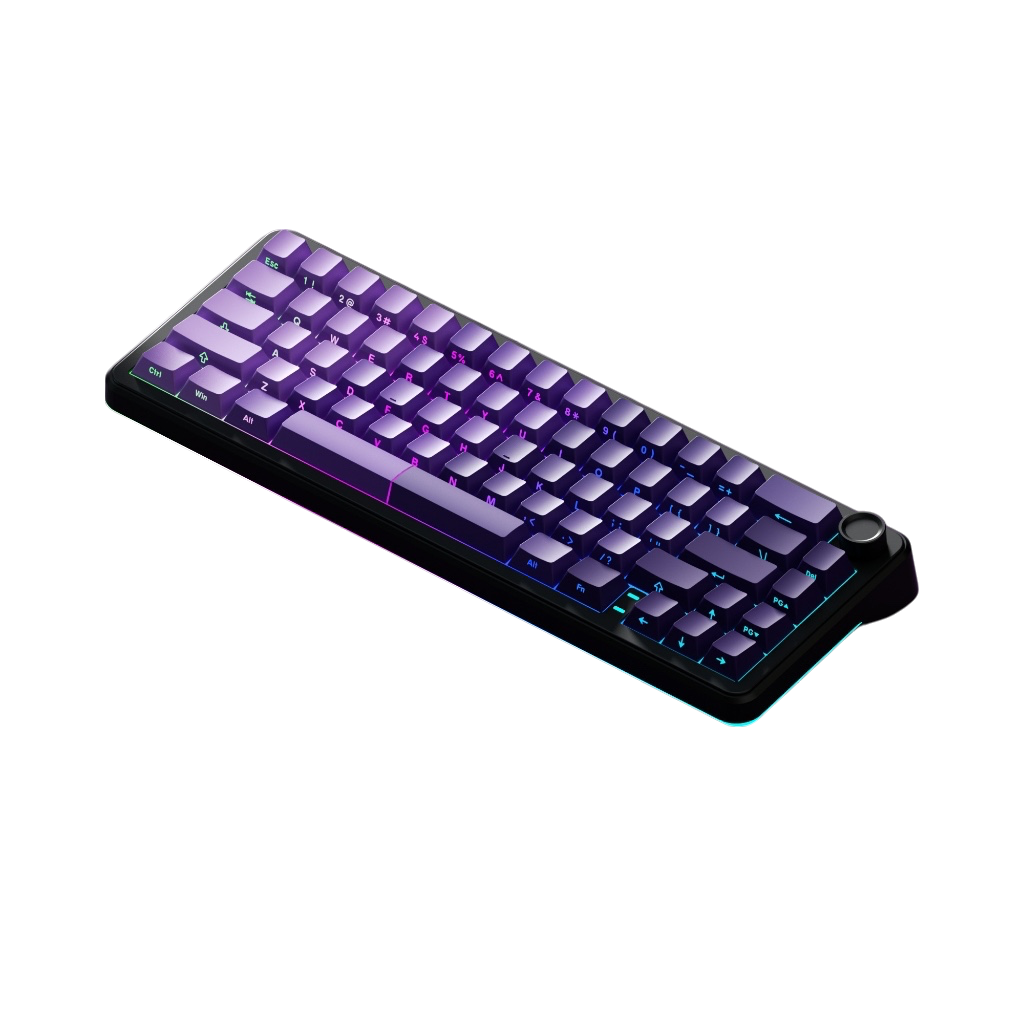 WEIKAV 65% Tri-mode wireless mechanical RGB keyboard in purple