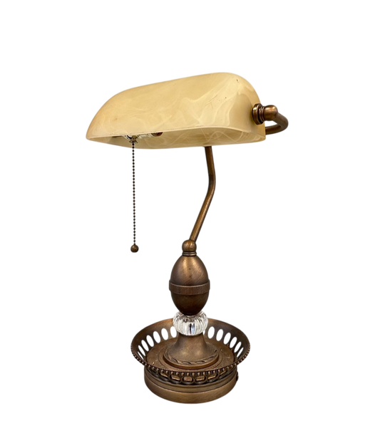 Beige banker's lamp