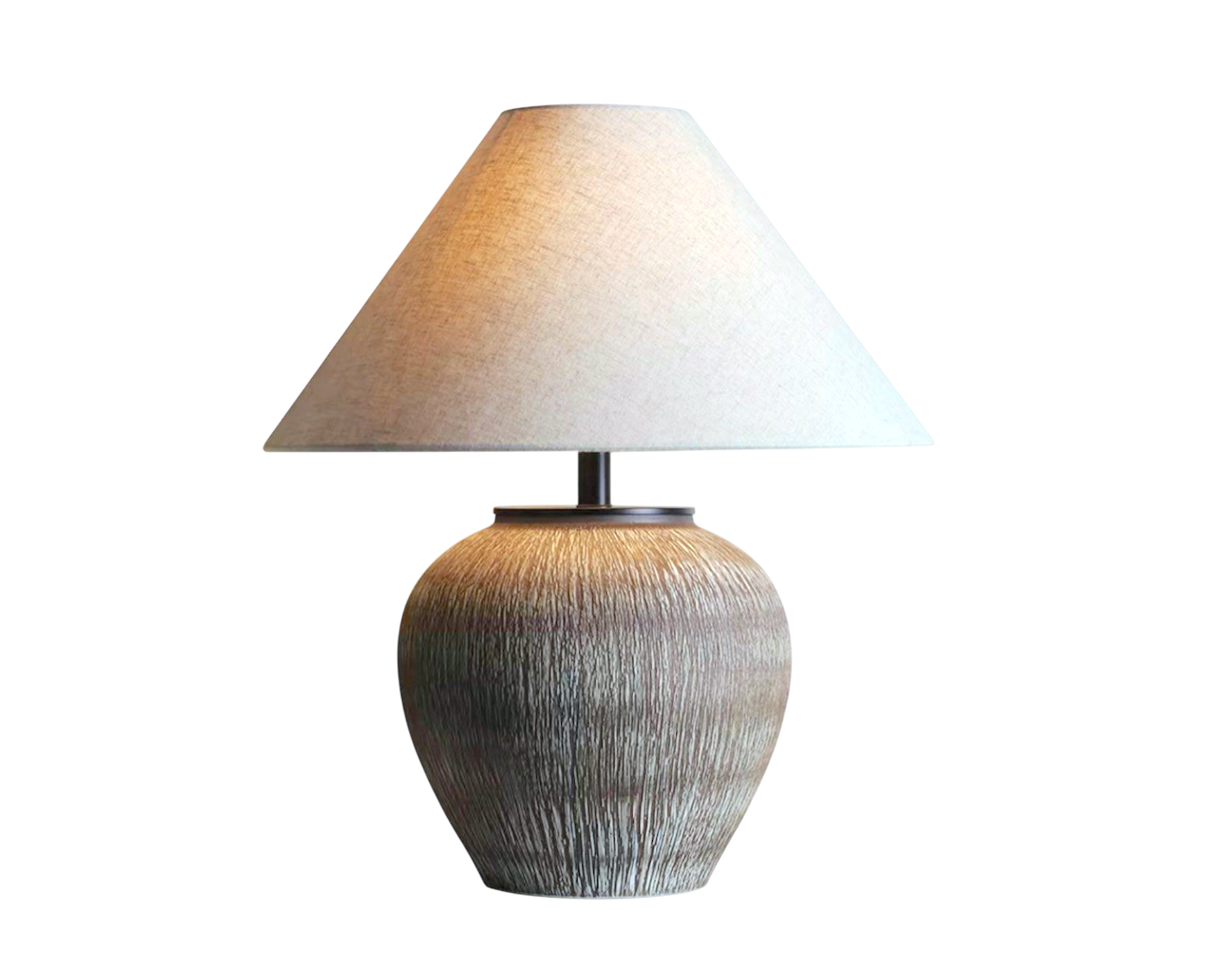 Carved brown lamp