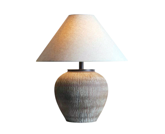 Carved brown lamp