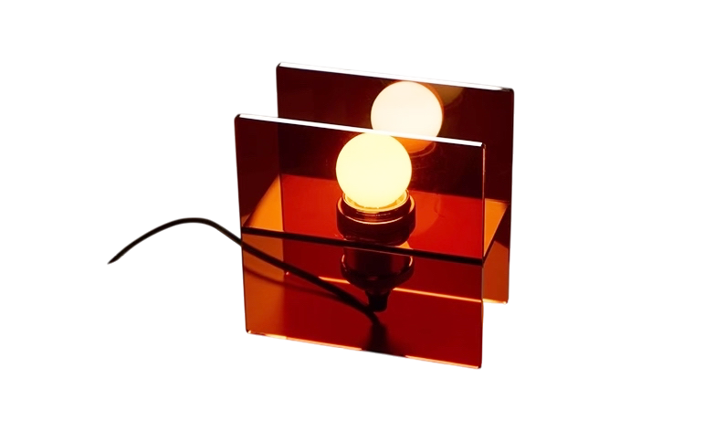 Orange acrylic table lamp