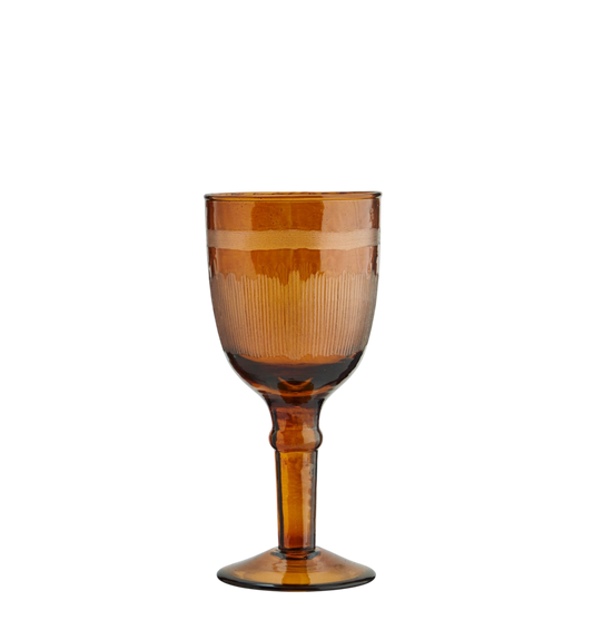 Madam Stoltz hammered amber wine glass