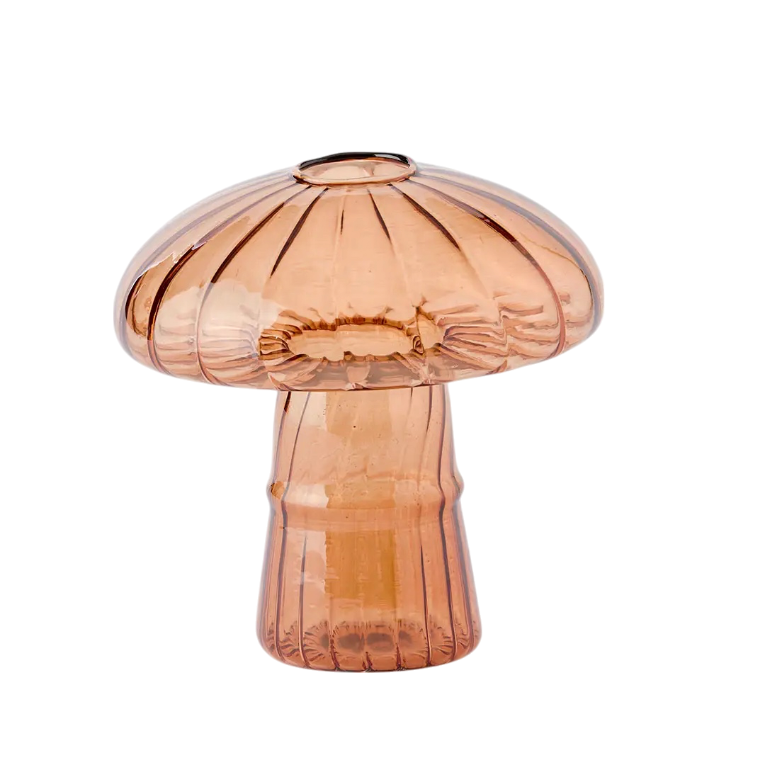 Large amber glass mushroom