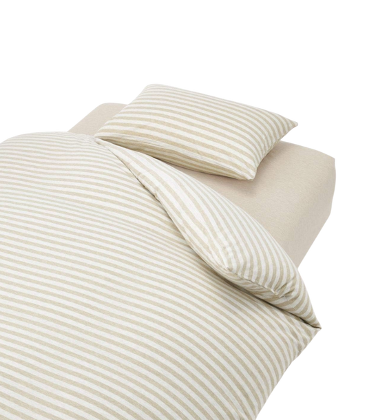 White and grey stripped bedding-King size