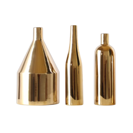 Set of 3 gold bottles