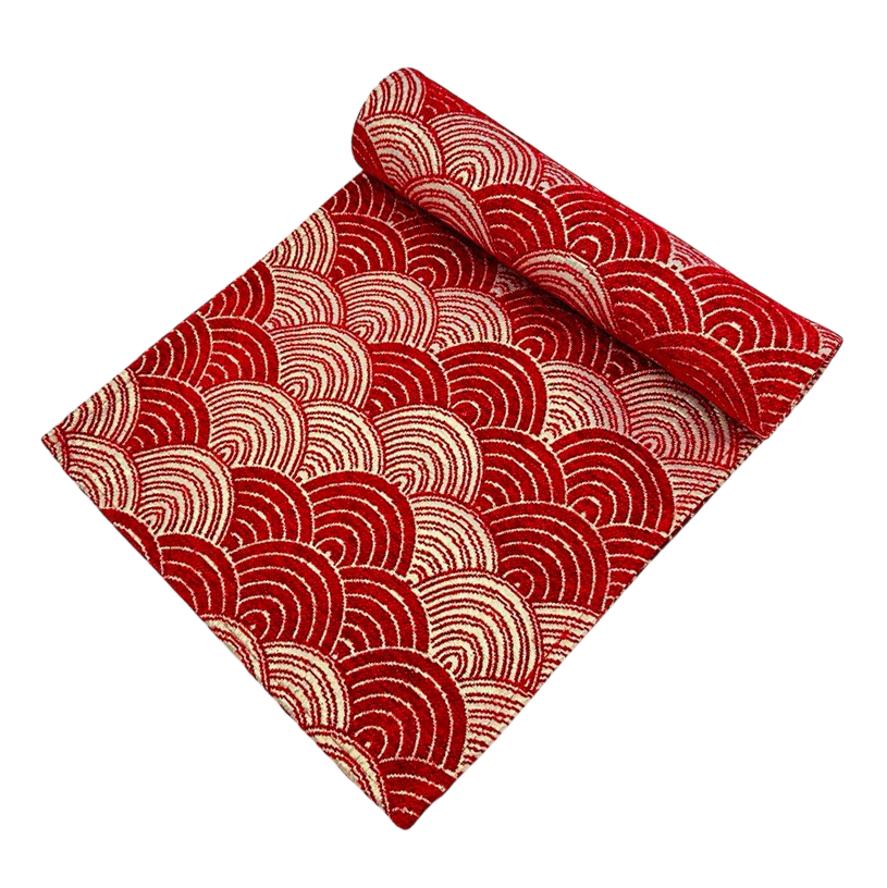 Red wave table runner
