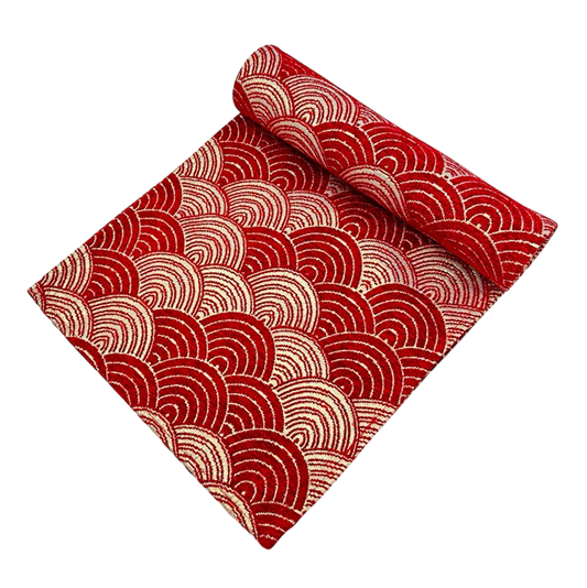 Red wave table runner