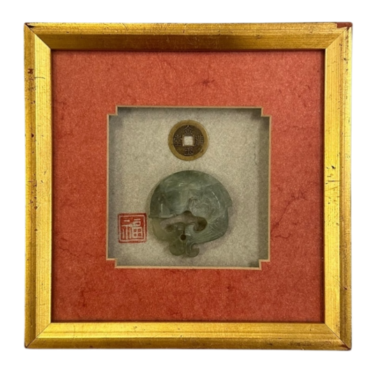 Gold frame with jade
