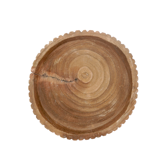 Wooden log bowl