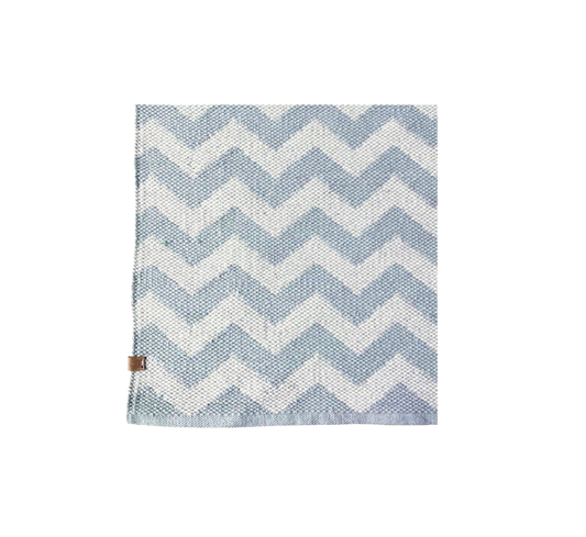 Blue and white rug