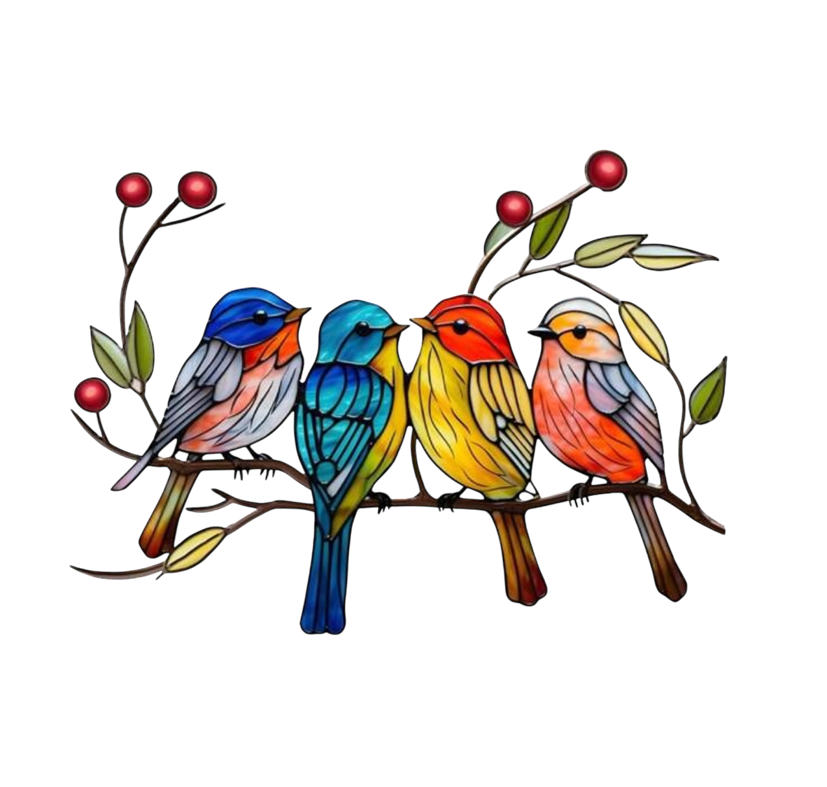Bird faux stained glass