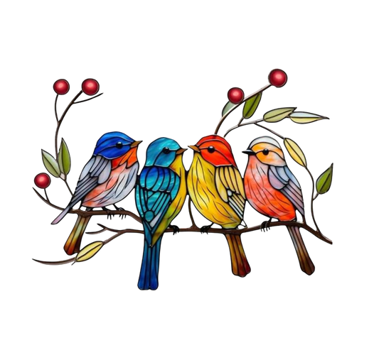 Bird faux stained glass