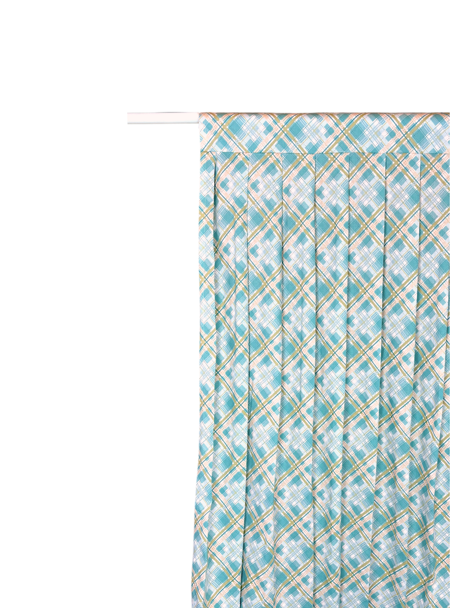 Blue patterned curtain