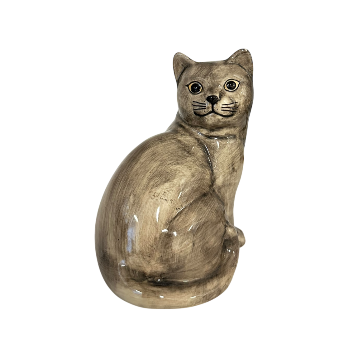 Grey ceramic cat