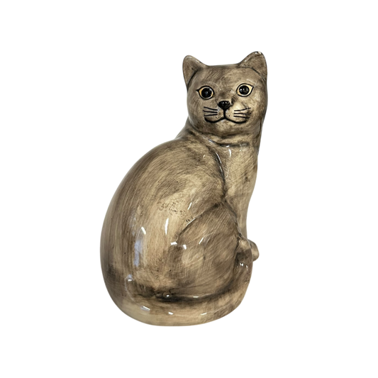 Grey ceramic cat
