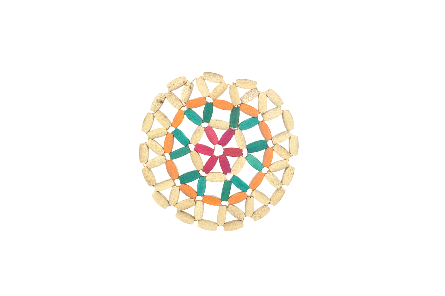 Pink flower wood coaster