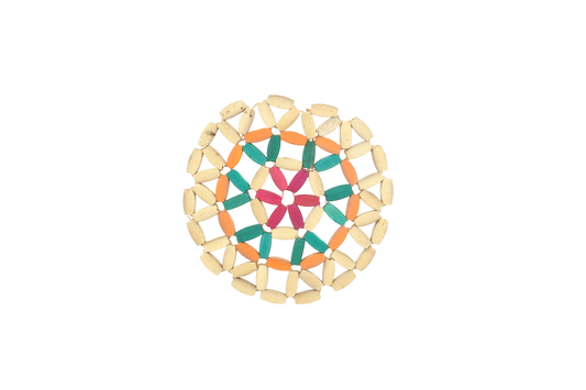 Pink flower wood coaster