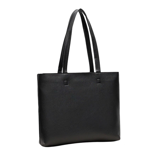 Black leather tote