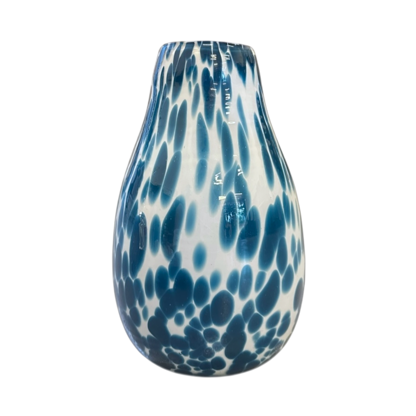 Blue and white bubbled vase