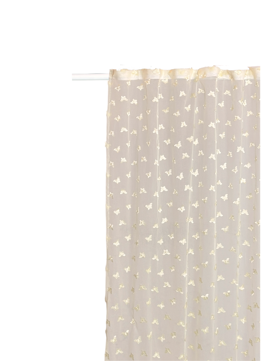 Translucent yellow butterfly curtain