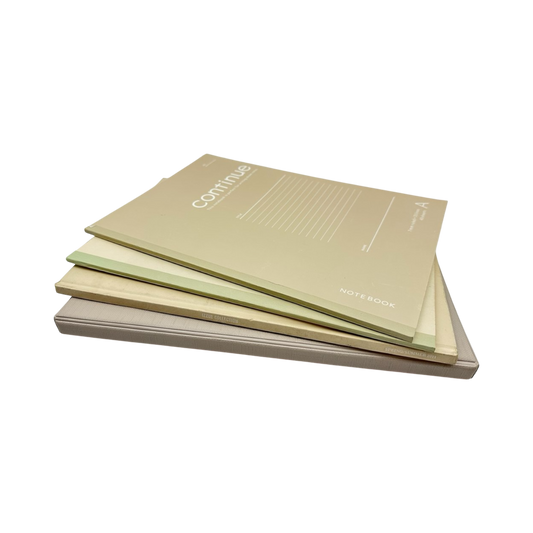 Set of beige notebooks