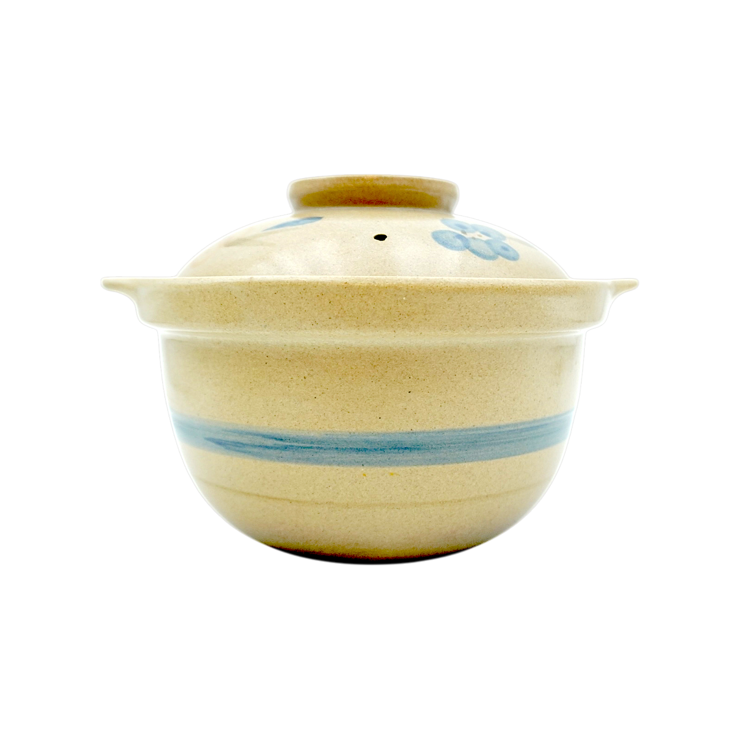Claypot pot with blue design